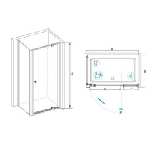 Душевой уголок RGW PA-44 (PA-02 + Z-12 + A-11) 90x70, прозрачное стекло