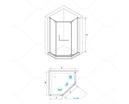 Душевой уголок RGW PA-81 90x90, матовое стекло