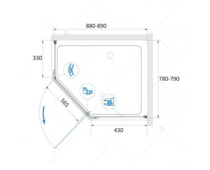 Душевой уголок RGW PA-91 80x90, матовое стекло