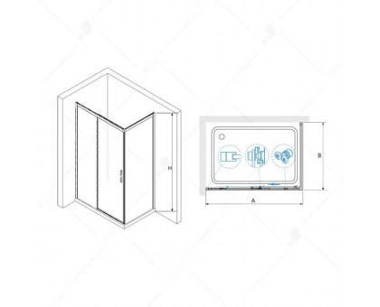 Душевой уголок RGW LE-41B (LE-12B + Z-22B) 190x90, прозрачное стекло
