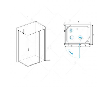 Душевой уголок RGW LE-44 (LE-04+Z-14) 100x90, прозрачное стекло