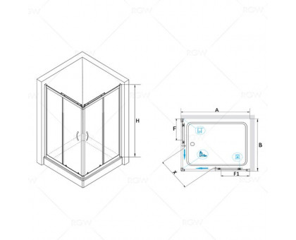 Душевой уголок RGW PA-146 70x90, прозрачное стекло