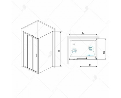 Душевой уголок RGW PA-73 P (PA-13 + 2Z-050-2) 170x100, прозрачное стекло