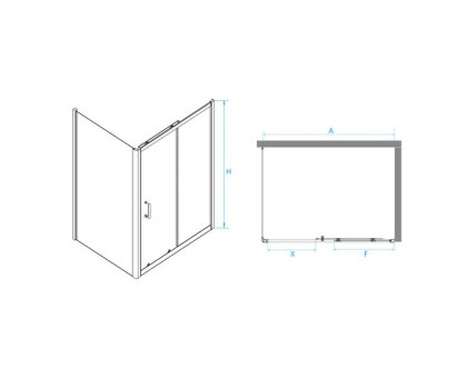 Душевой уголок RGW PA-74B (PA-14B + Z-050-2B) 180x120, прозрачное стекло