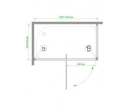 Душевой уголок Royal Bath RB HV-C-CH 140х80 см, с матовыми стеклами