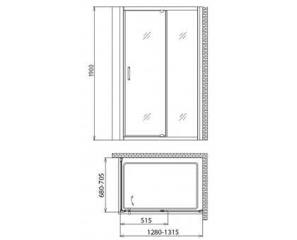 Душевой уголок Gemy Sunny Bay S28191D-A70 130х70 см