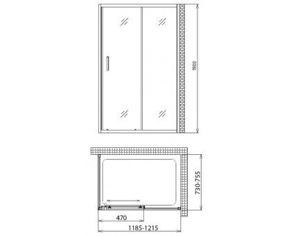 Душевой уголок Gemy Victoria S30191A-A75 120х75 см