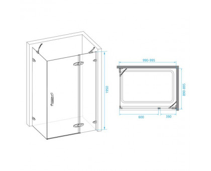 Душевой уголок RGW SA-41 90x100, прозрачное стекло