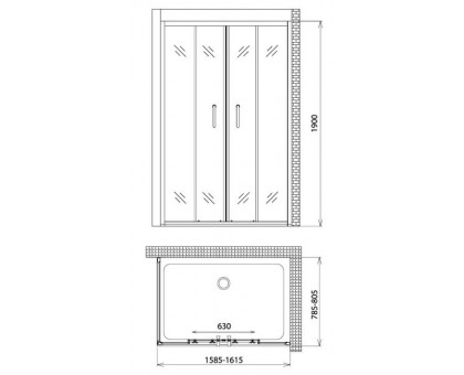 Душевой уголок Gemy Victoria S30192B-A80 160х80 см