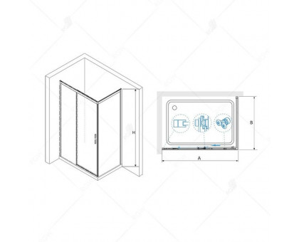 Душевой уголок RGW LE-41 (LE-12 + Z-22) 180x90, прозрачное стекло